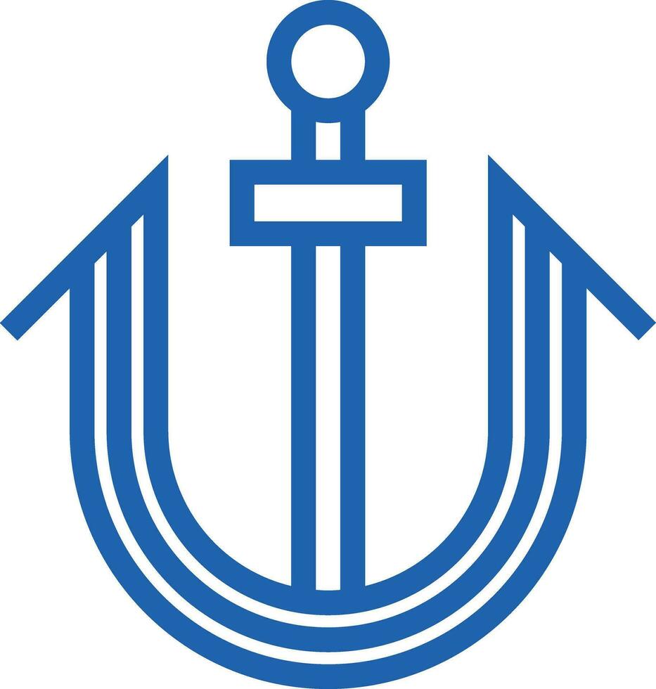 Anchor icon isolated on a white background. Vector illustration.