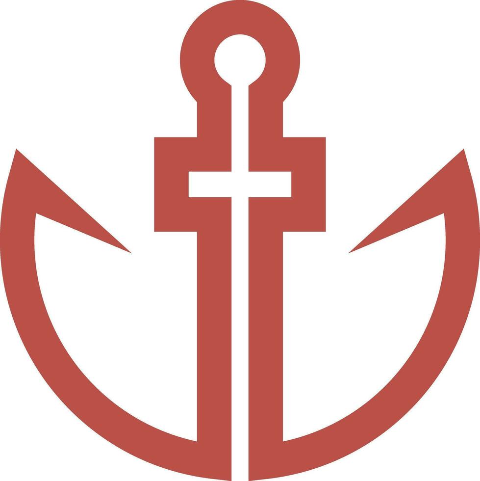 Anchor icon isolated on a white background. Vector illustration.