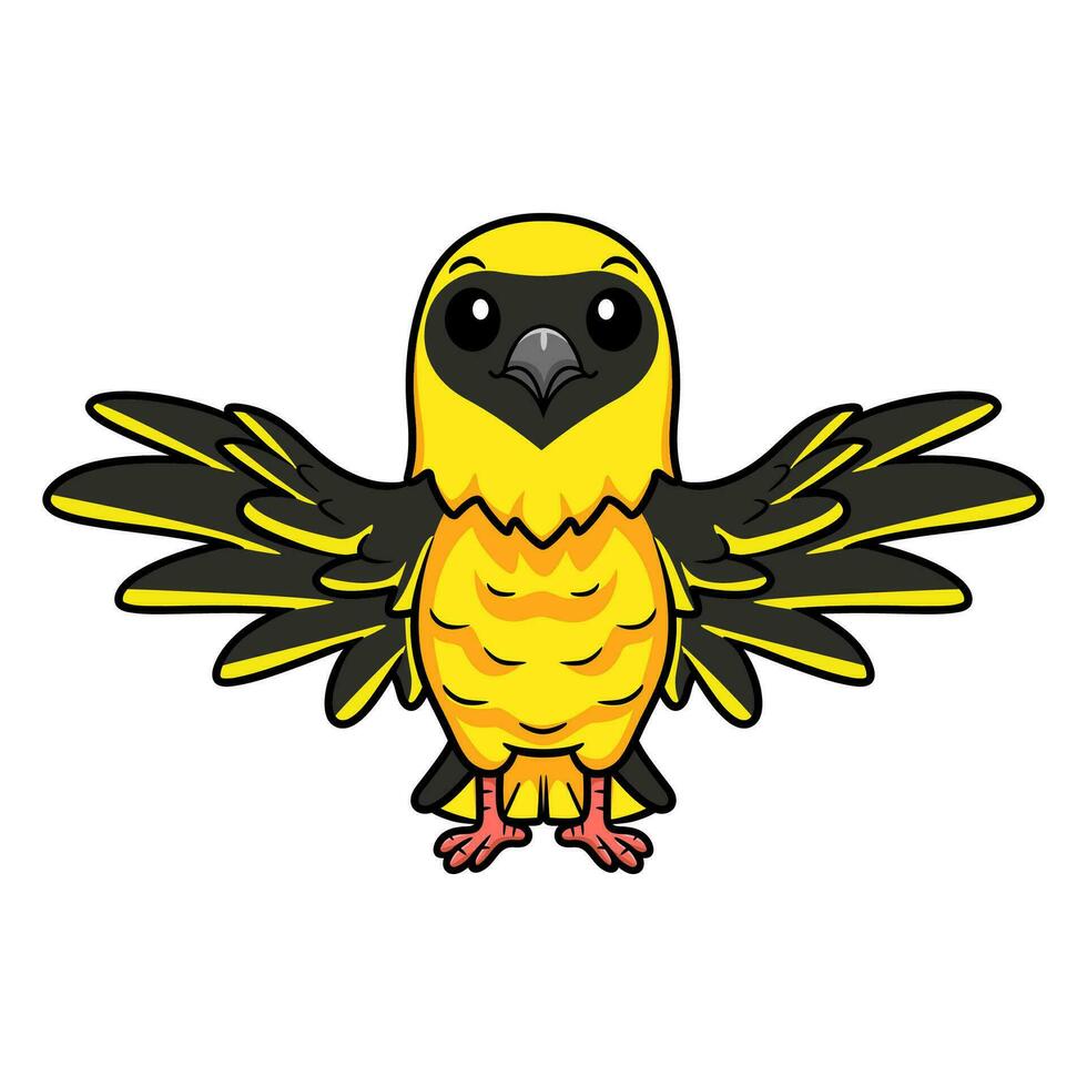 Cute weaver bird cartoon flying vector