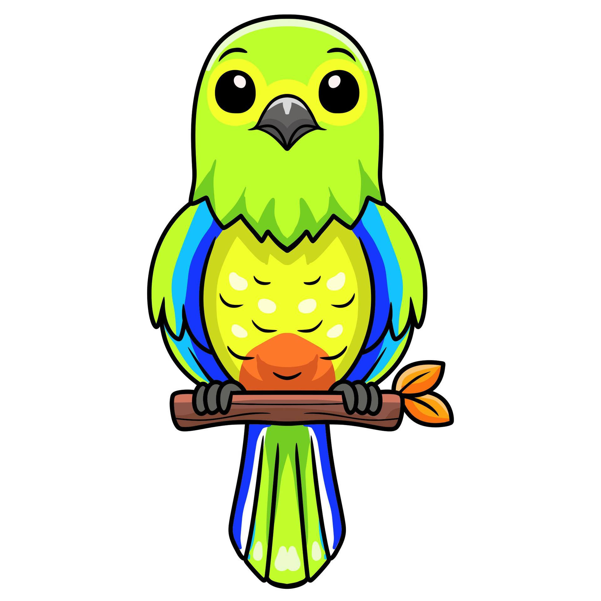 Cute orange bellied parrot cartoon on tree branch 26616928 Vector Art ...