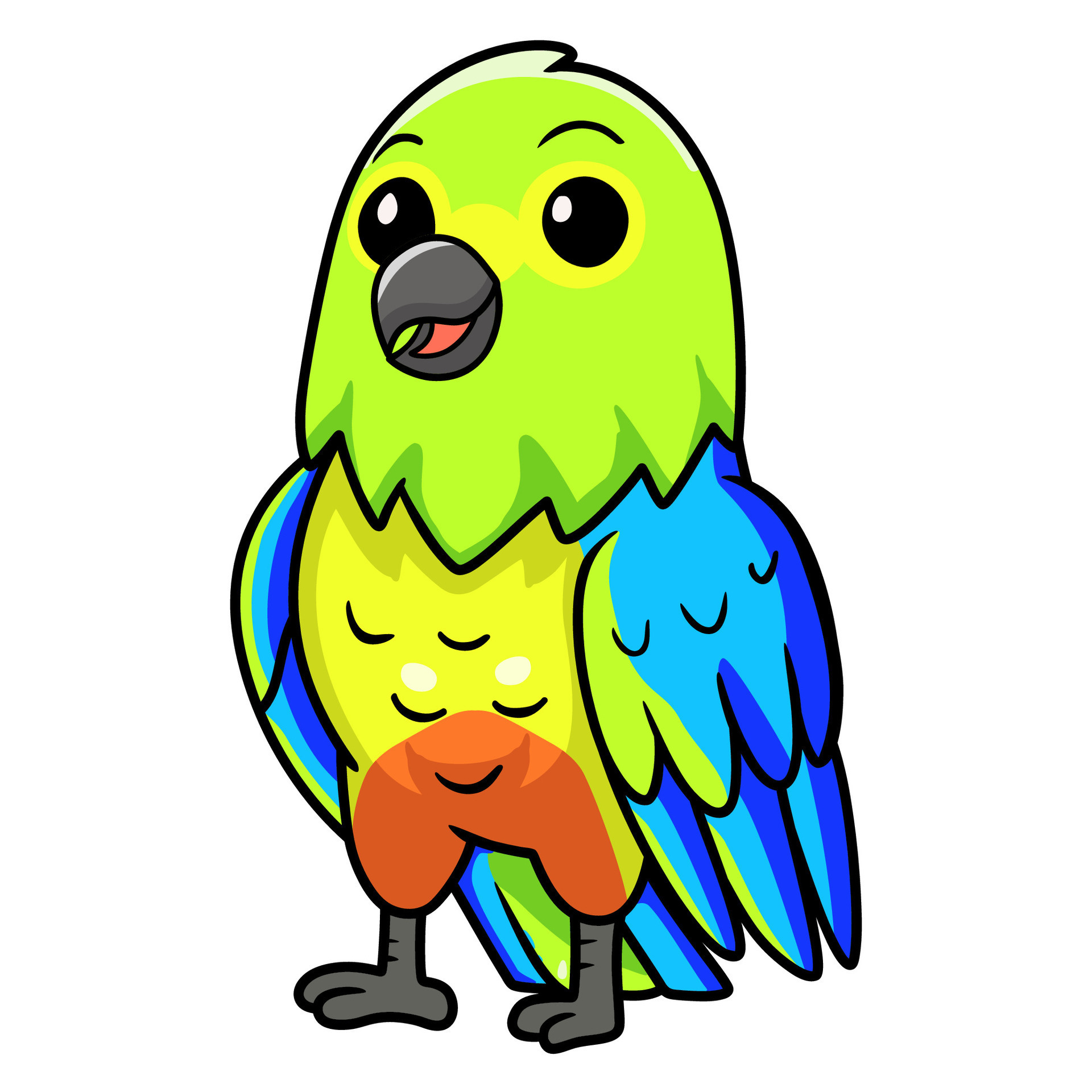 Cute orange bellied parrot cartoon 26616930 Vector Art at Vecteezy