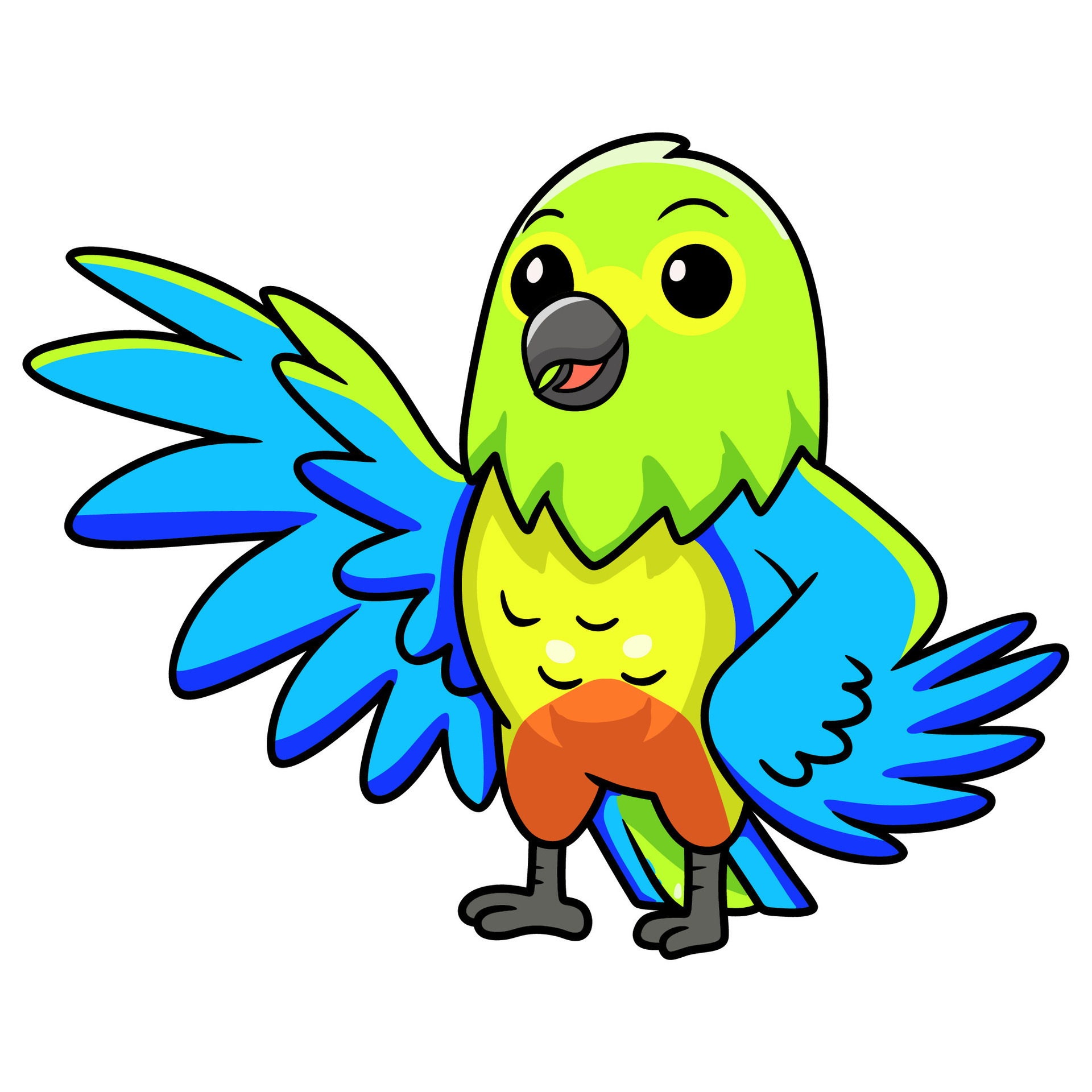 Cute orange bellied parrot cartoon waving hand 26616931 Vector Art at ...