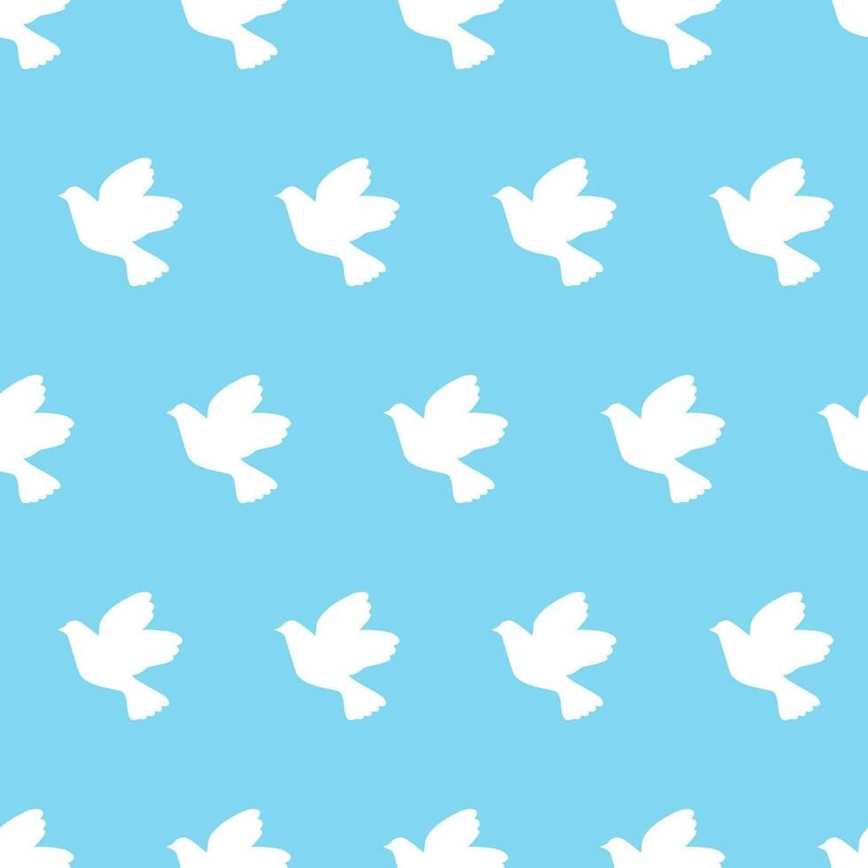 White doves, seamless pattern, vector. vector