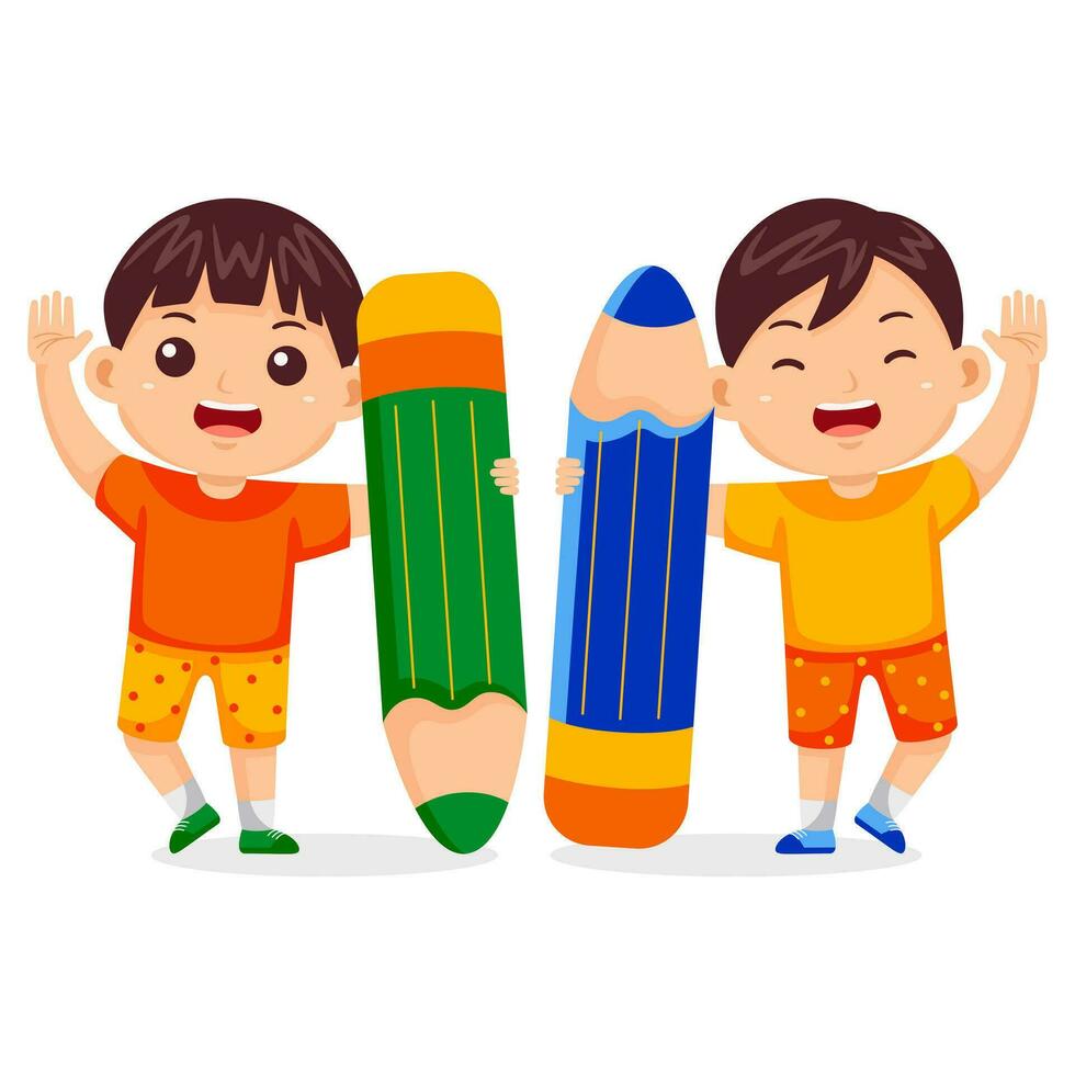 Kids Back to School Vector Illustration