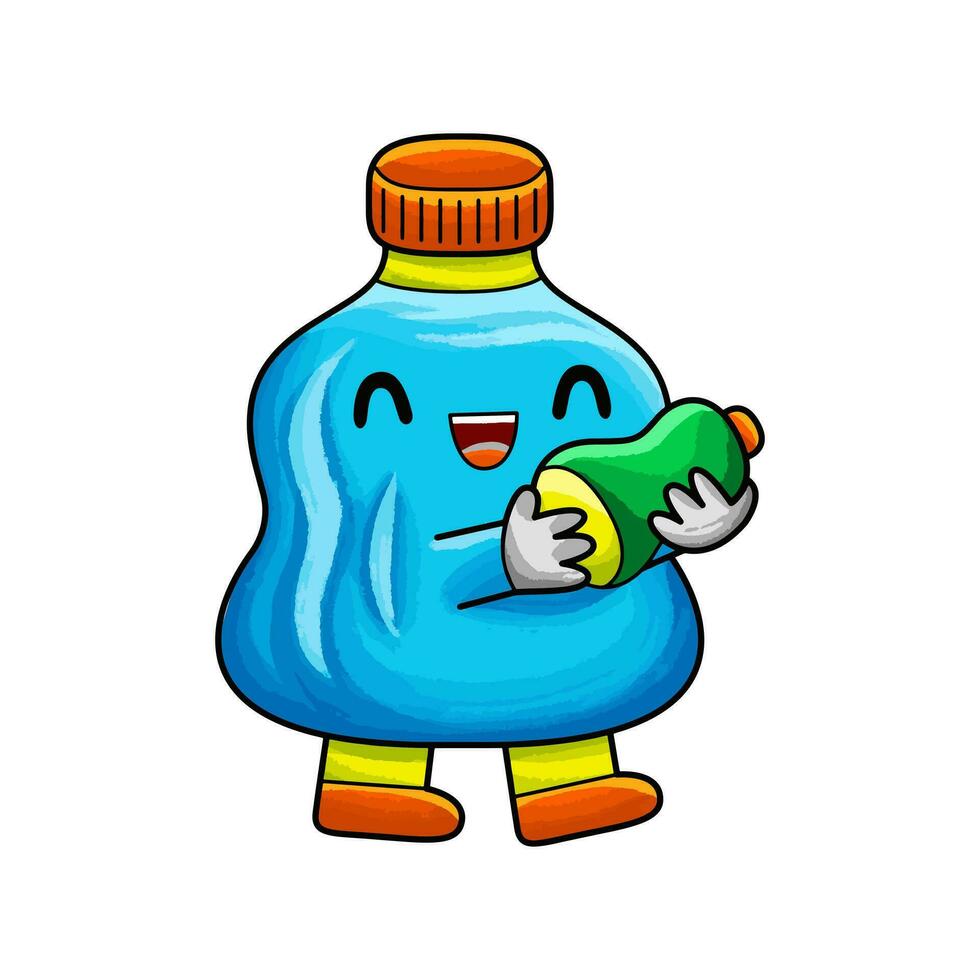 bottle kawaii character illustration vector