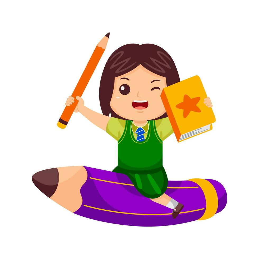 Kids Back to School Vector Illustration