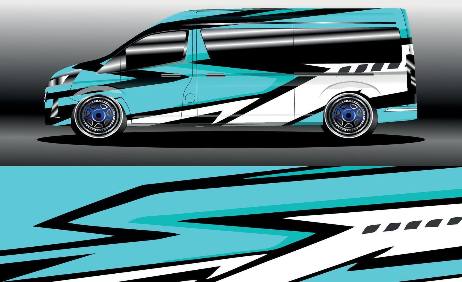 Van wrap design. Wrap, sticker and decal design for company vector