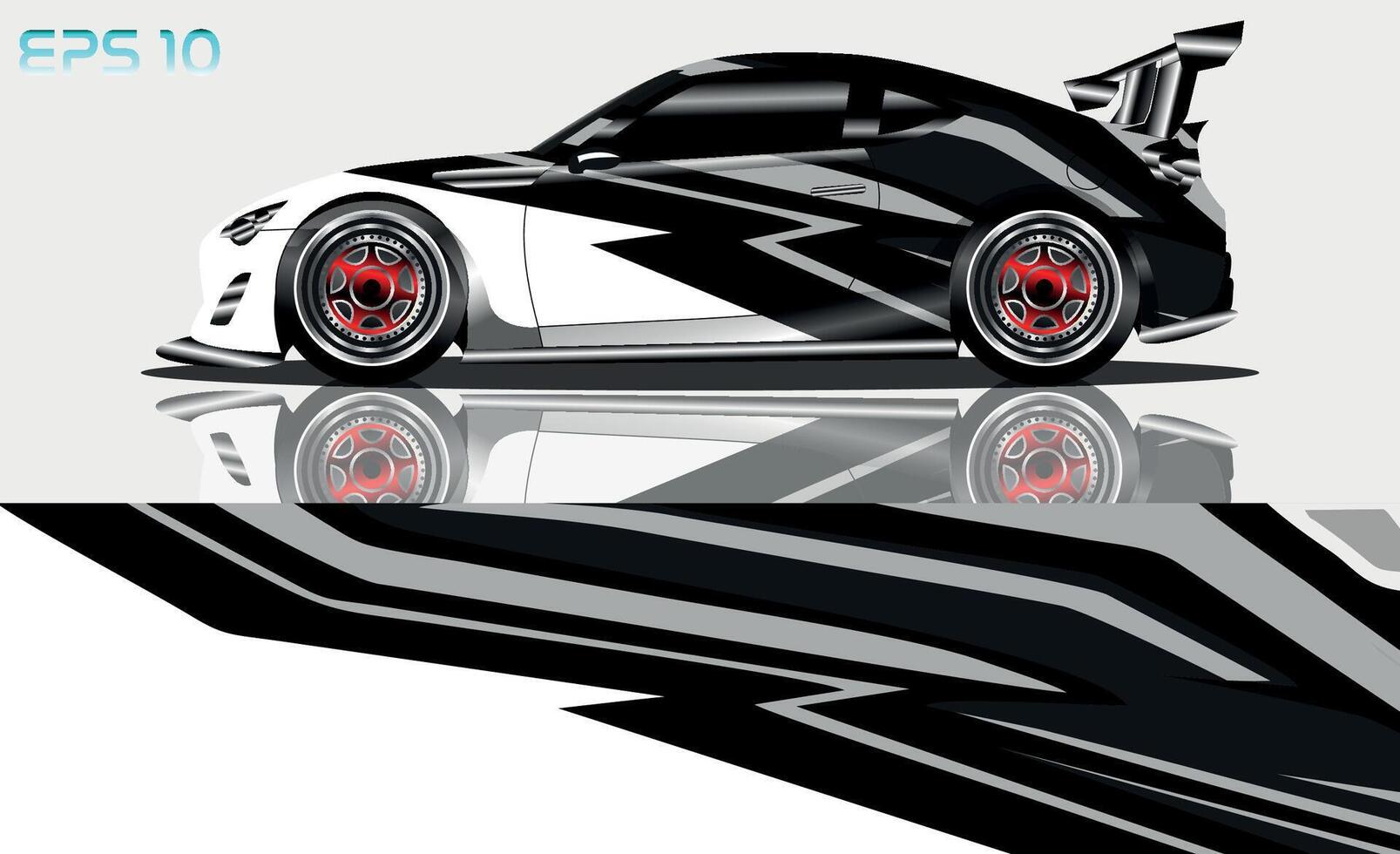 sport car decal wrap design vector