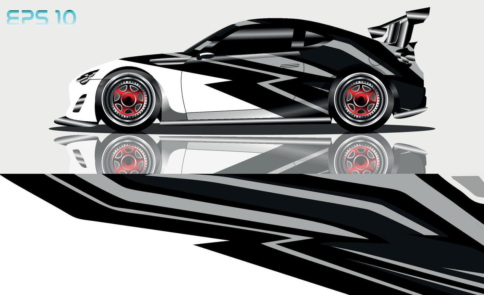 vector de diseño de envoltura de calcomanía de coche deportivo