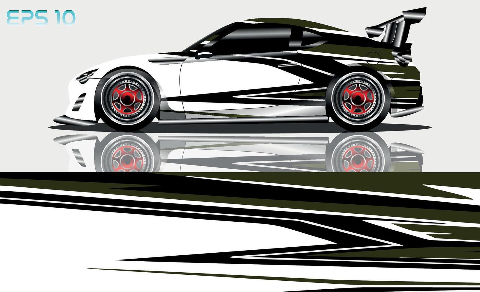 sport car decal wrap design vector