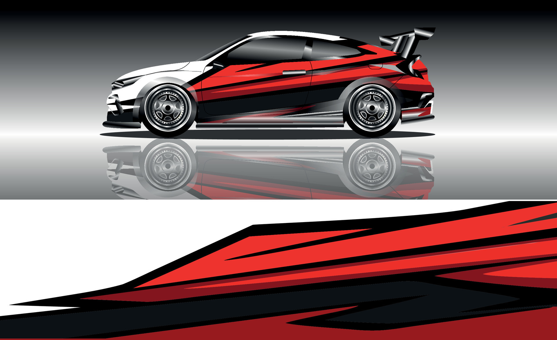 vektor grafis livery mobil. desain latar belakang grunge abstrak untuk