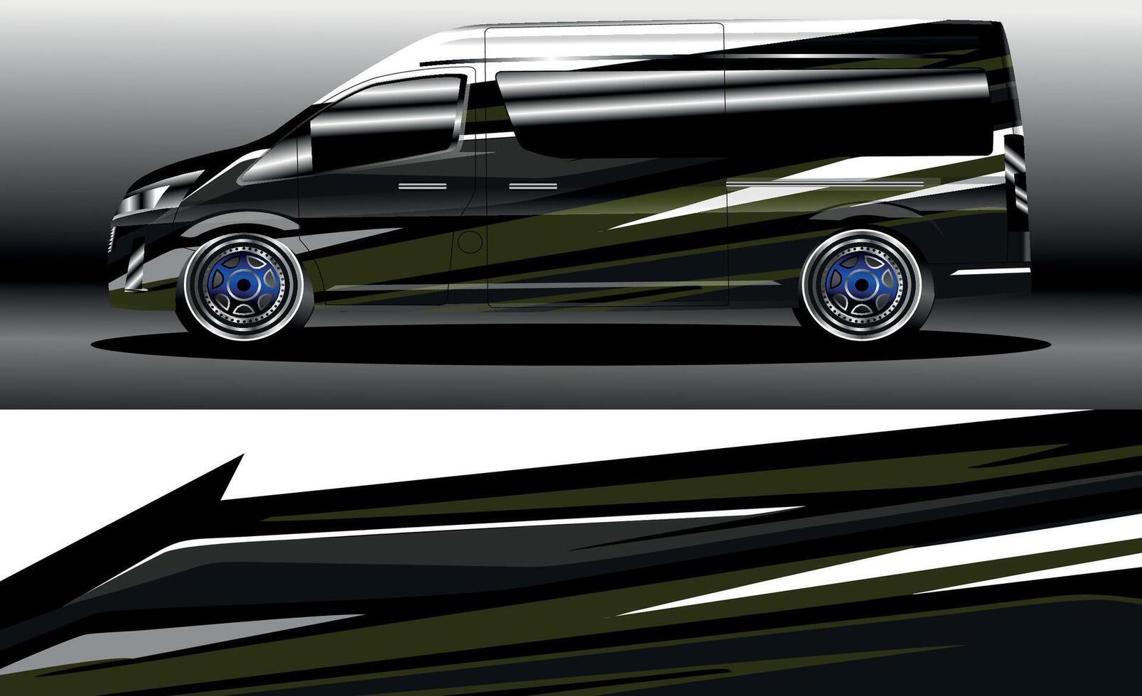 Van wrap design. Wrap, sticker and decal design for company vector