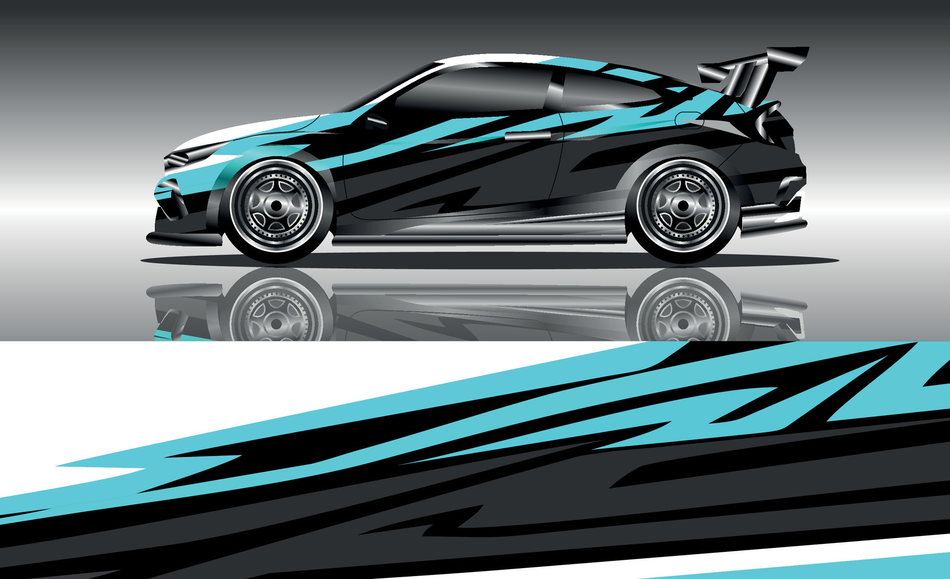 vektor grafis livery mobil. desain latar belakang grunge abstrak untuk