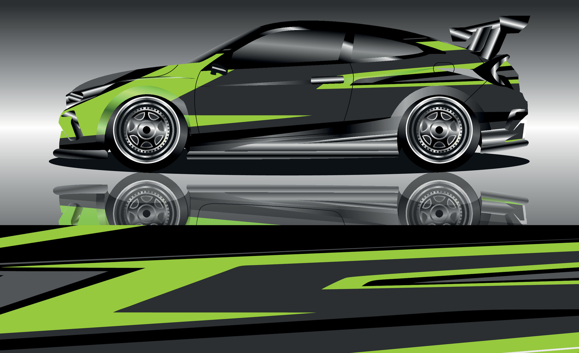 vektor grafis livery mobil. desain latar belakang grunge abstrak untuk