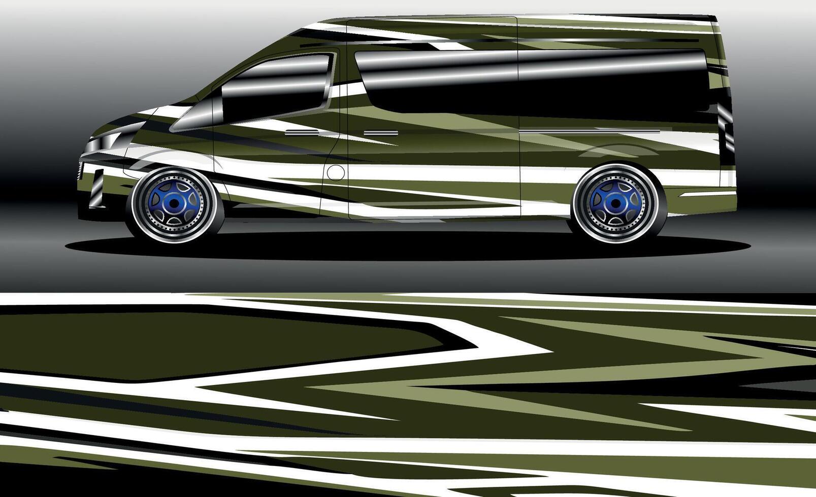 Van wrap design. Wrap, sticker and decal design for company vector