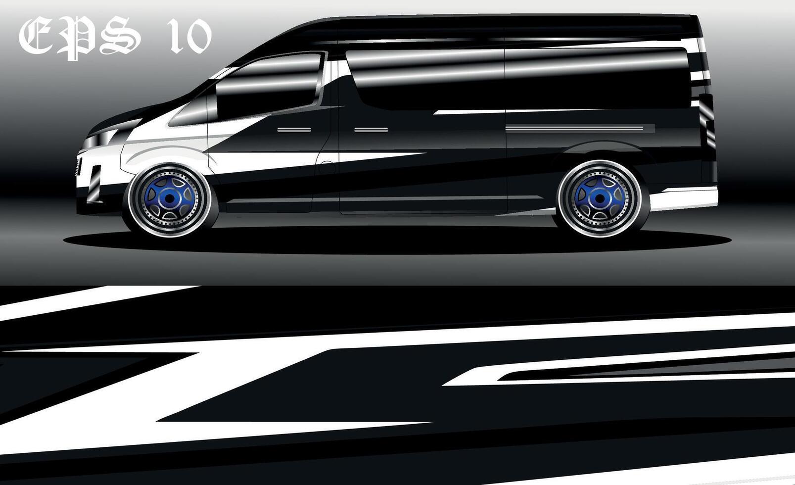 Van wrap design. Wrap, sticker and decal design for company vector