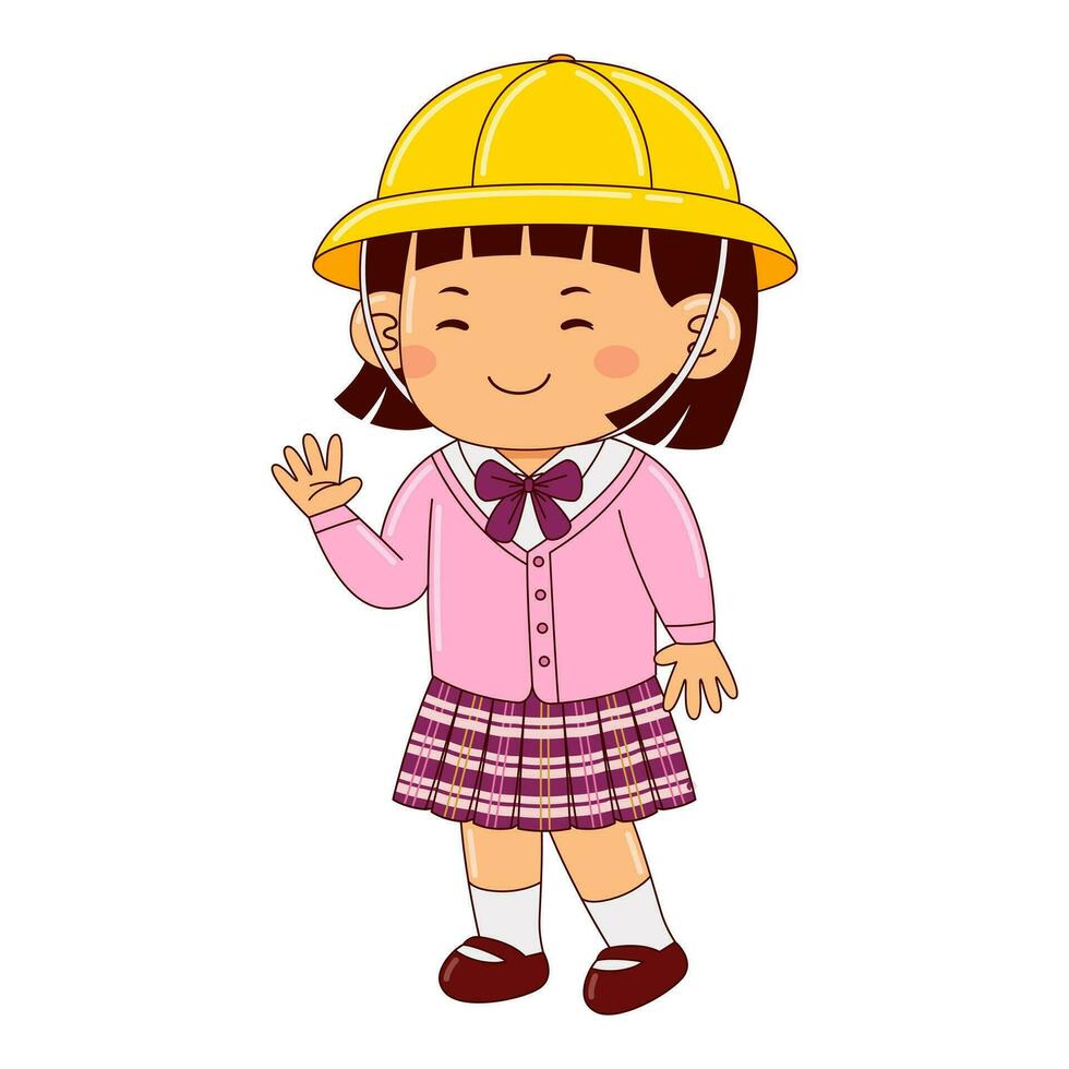 niños vestir Japón colegio uniforme vector