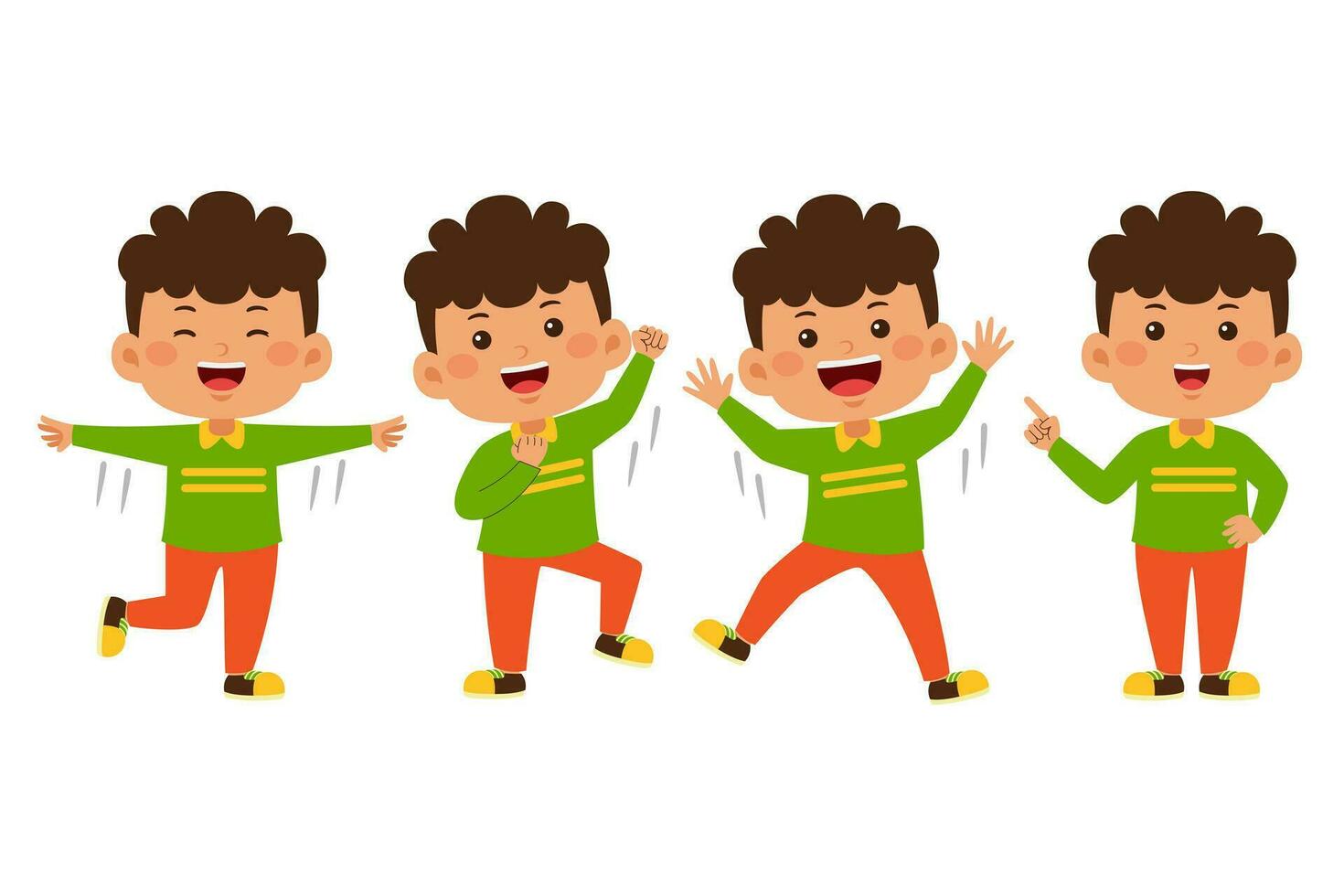 cute little kid boy vector illustration