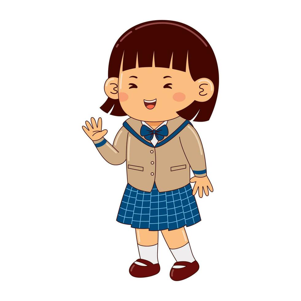 niños vestir Japón colegio uniforme vector