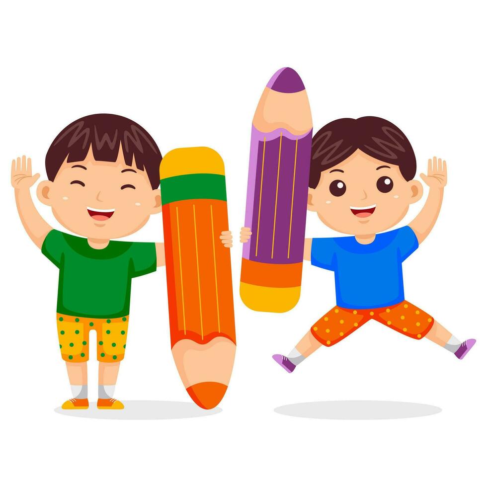 niños espalda a colegio vector ilustración