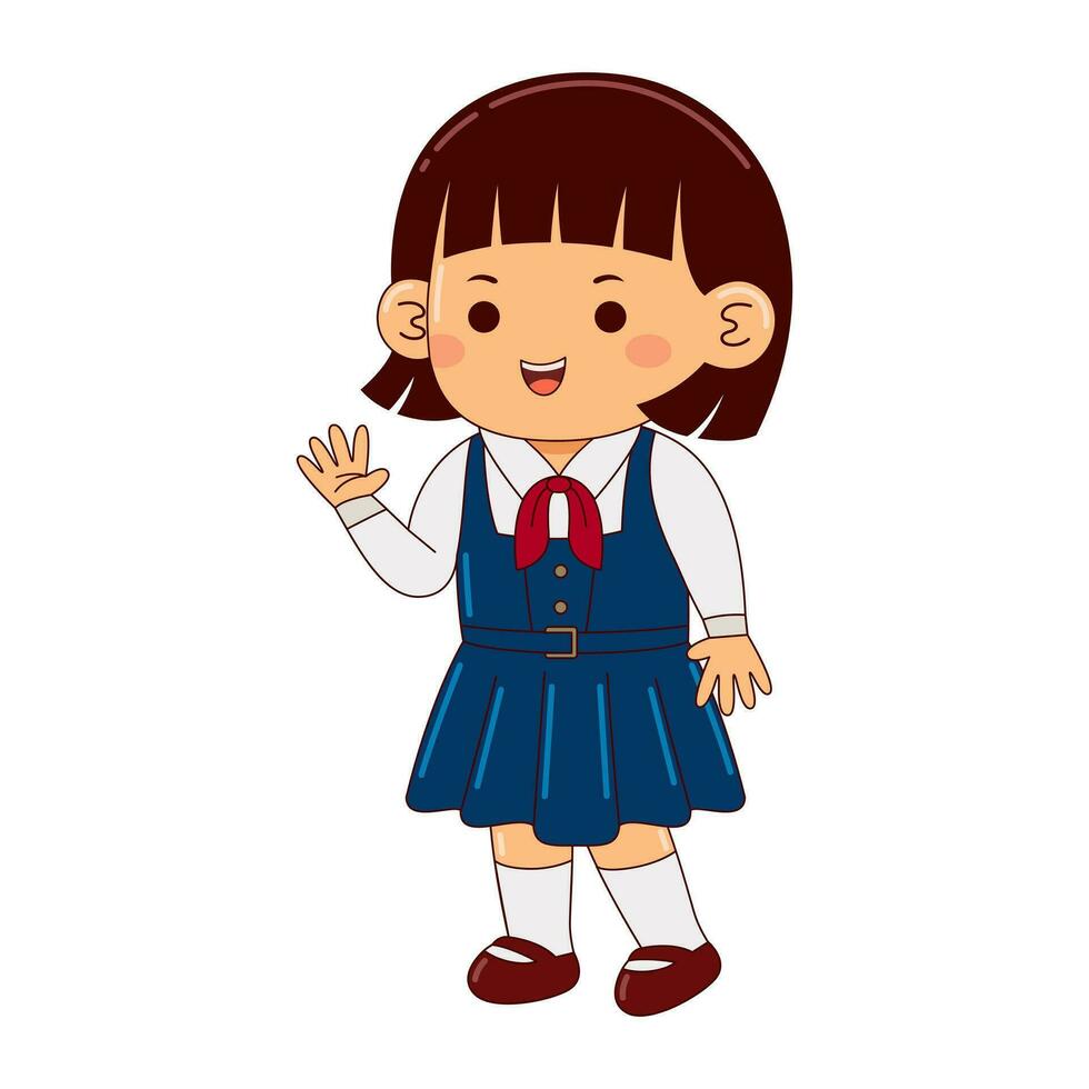 niños vestir Japón colegio uniforme vector