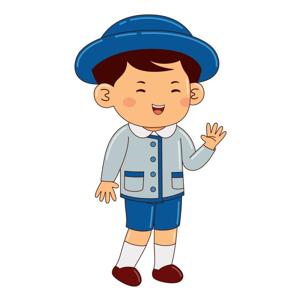 kids wear japan school uniform vector