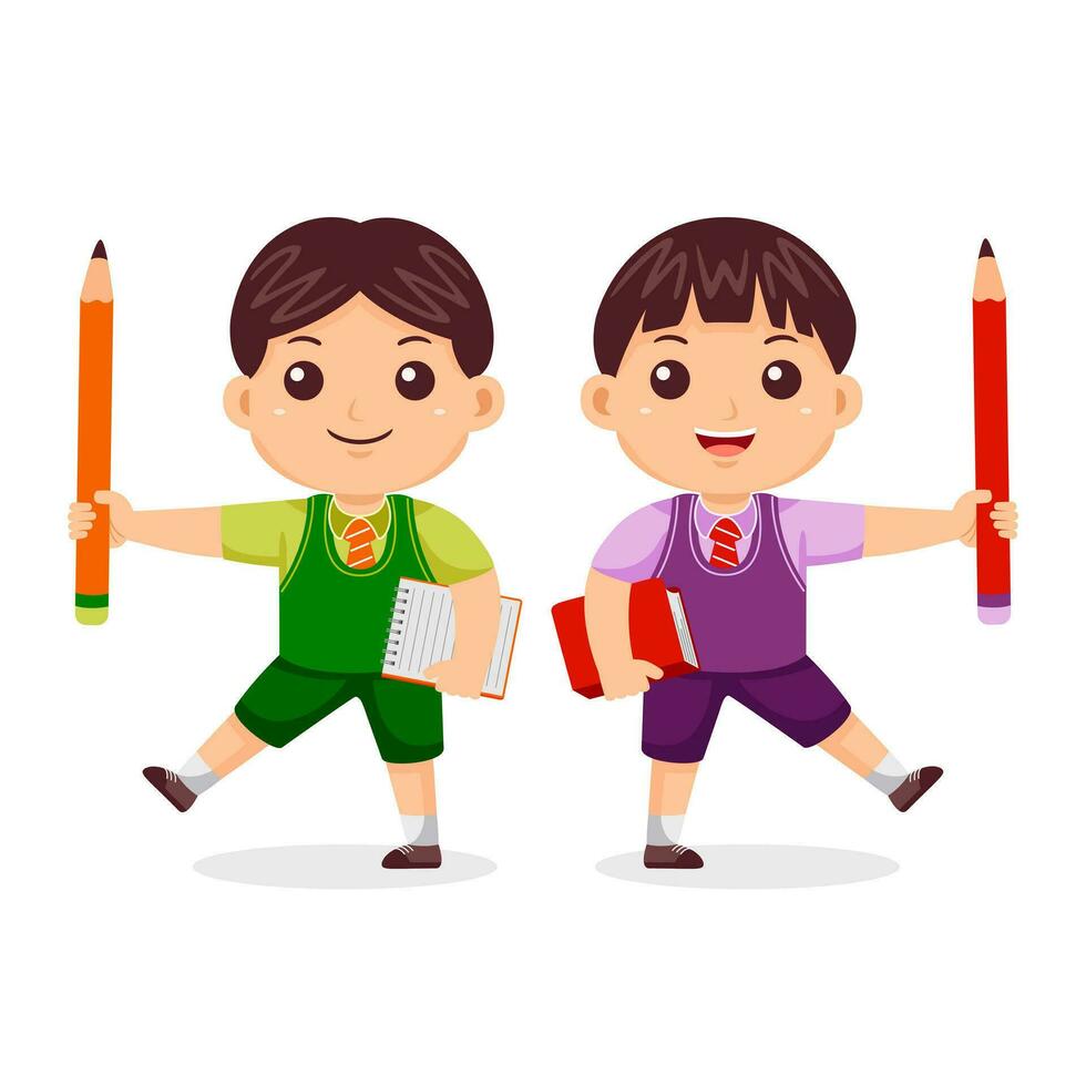 Kids Back to School Vector Illustration