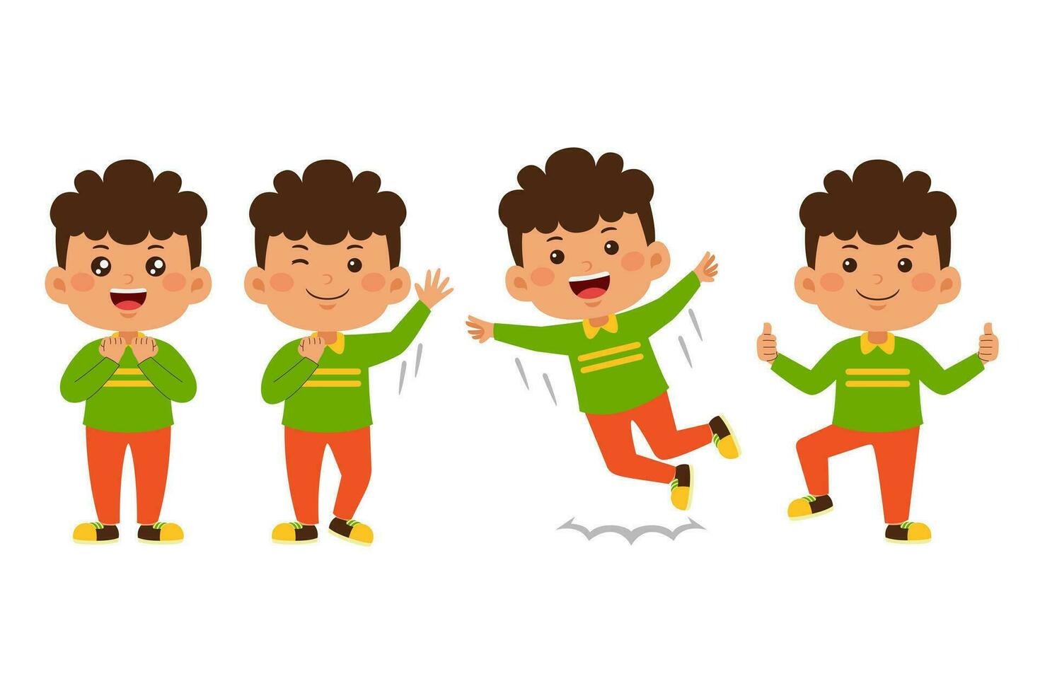 cute little kid boy vector illustration
