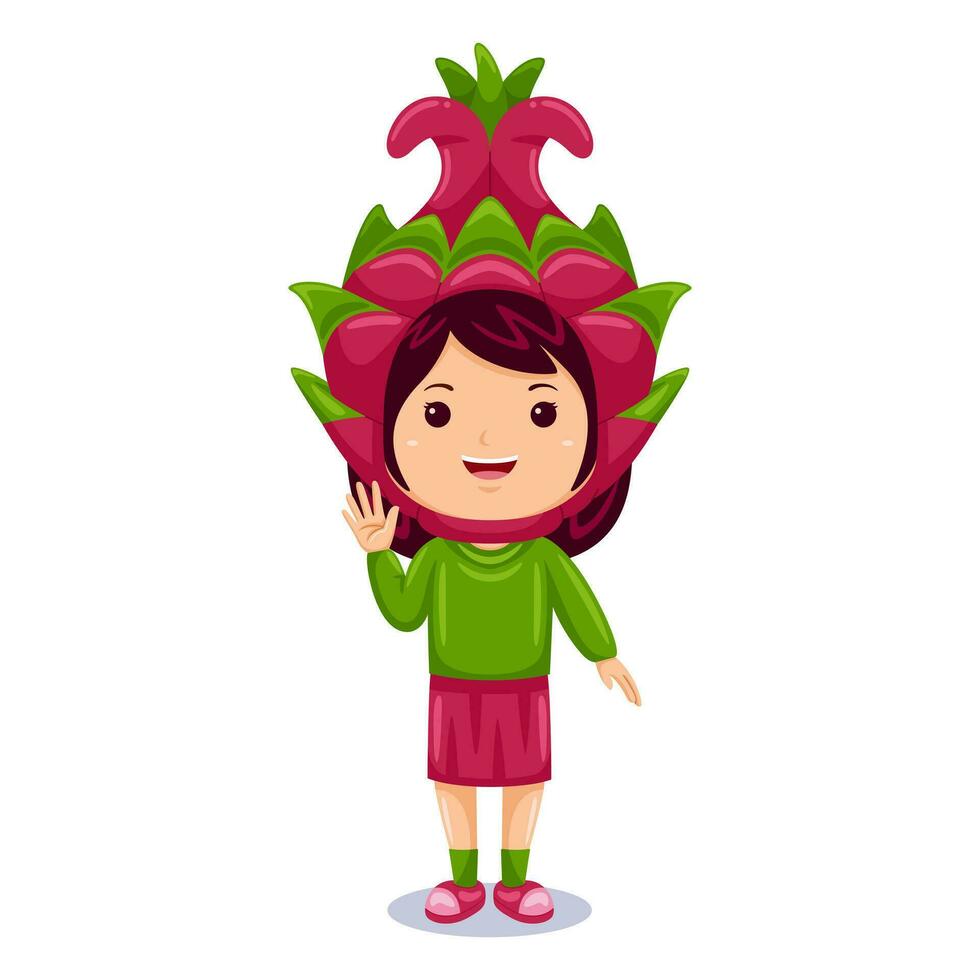 niña niños continuar Fruta personaje vector