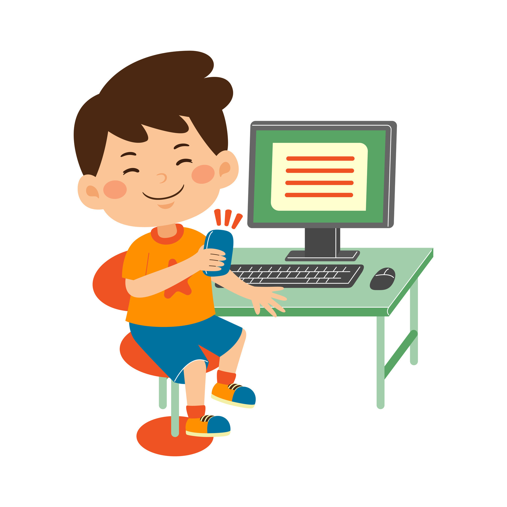 Kid Playing Computer Clipart at John Buck blog