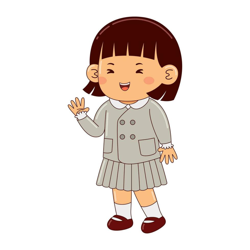 niños vestir Japón colegio uniforme vector