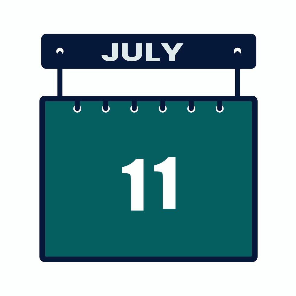 July 11 Calendar Daily Icon DateMonth design 26617914 Vector Art at