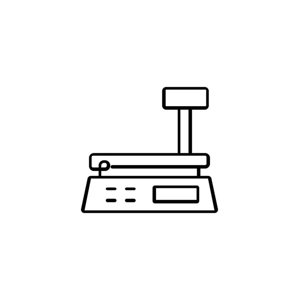 Supermarket Weight Scale Line Style Icon Design vector