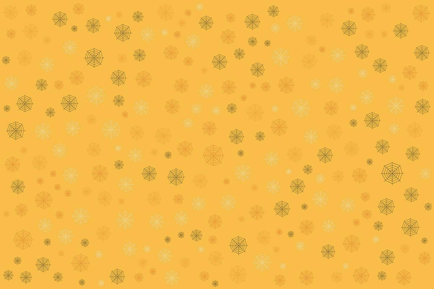 Seamless spider net textile fabric pattern on yellow background vector