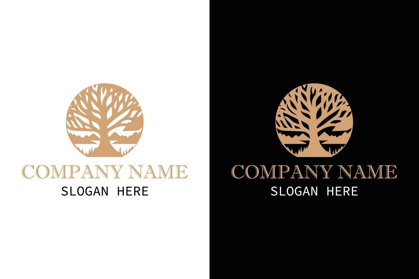 Nature trees vector illustration logo design. Unique Tree Vector.