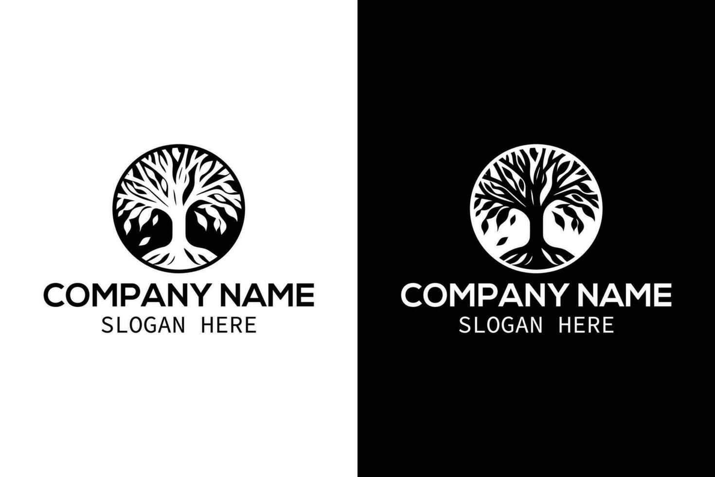 Nature trees vector illustration logo design. Unique Tree Vector.