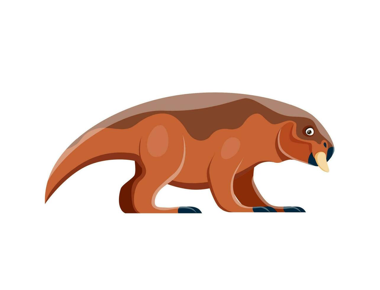 Cartoon Lystrosaurus dinosaur character, cute dino vector