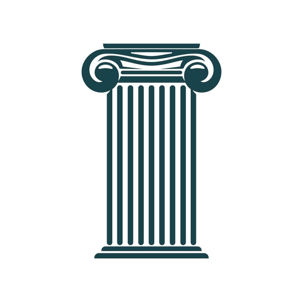 Ancient greek column and roman pillar icon vector