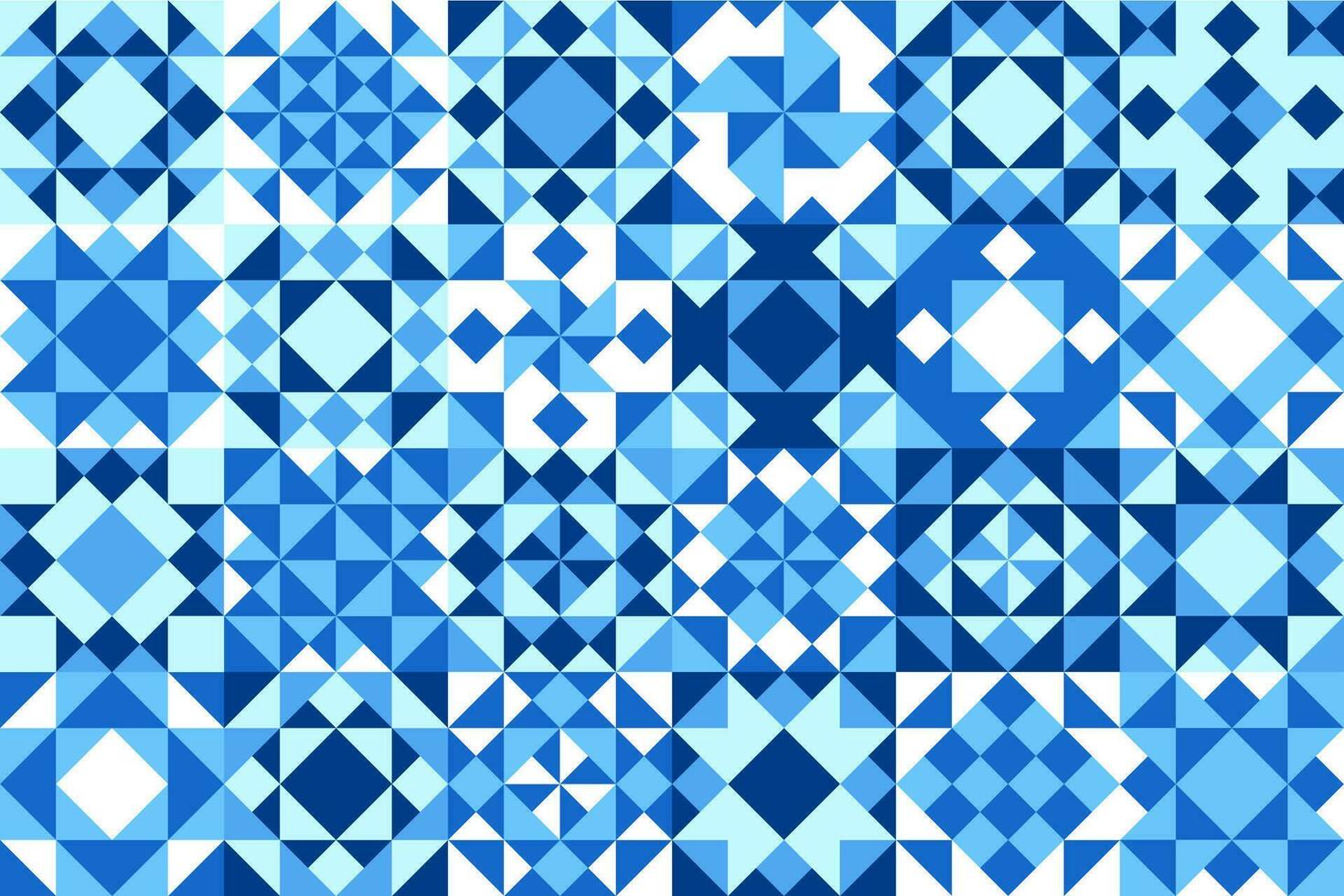 Blue ceramic tile pattern, mosaic floor background vector