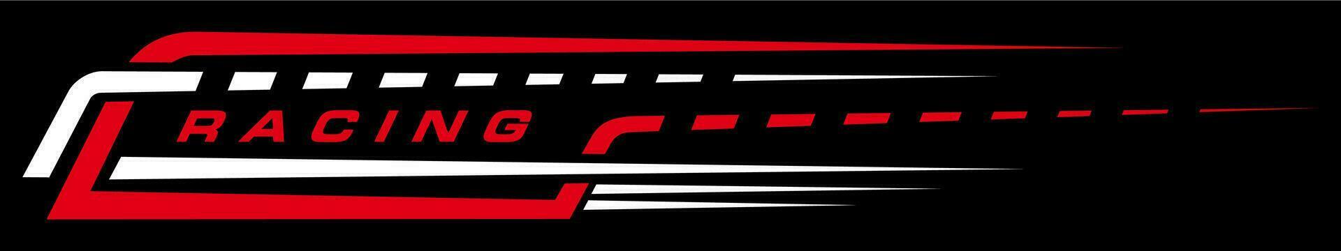 Sport racing emblem, car race line decals print vector