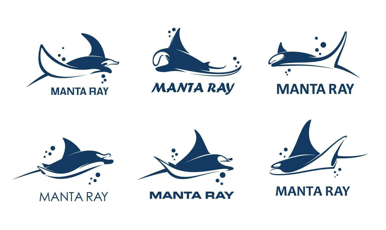 manta rayo animal iconos, mantarraya o picadura rayo pescado vector