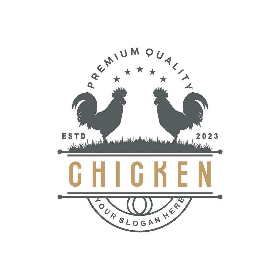 pollo logo, para asado pollo restaurante, granja vector, sencillo minimalista diseño para restaurante comida negocio vector