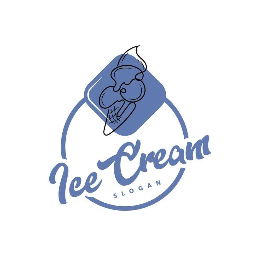 hielo crema logo, vector Fresco dulce suave frío alimento, sencillo minimalista inspiración diseño