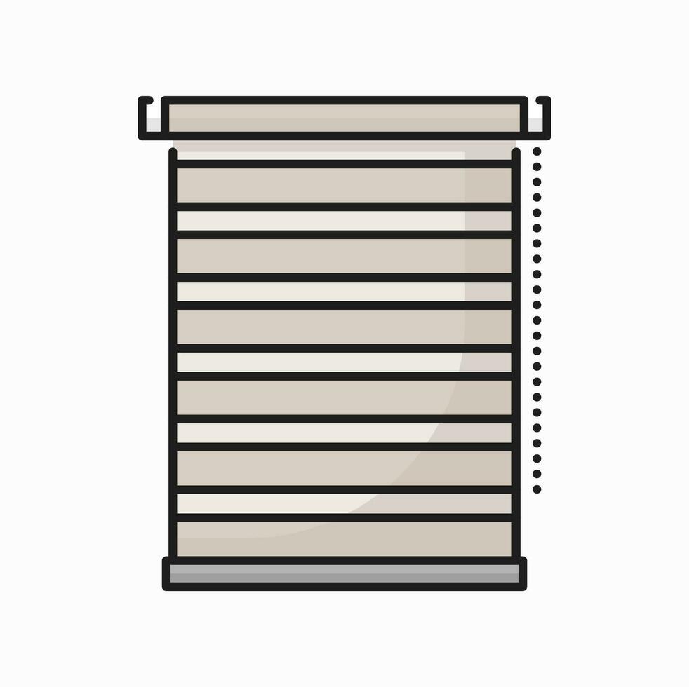 Window horizontal blind, isolated curtain icon vector