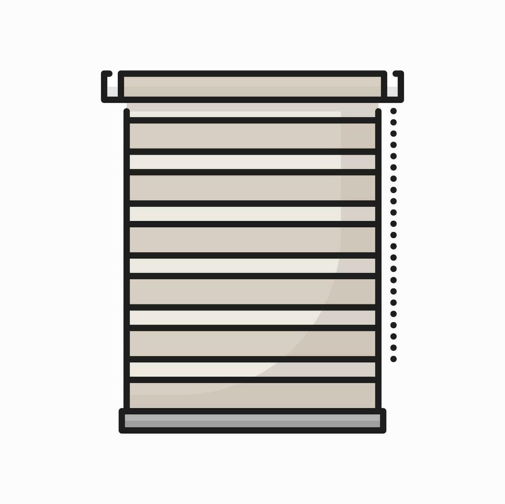 ventana horizontal ciego, aislado cortina icono vector