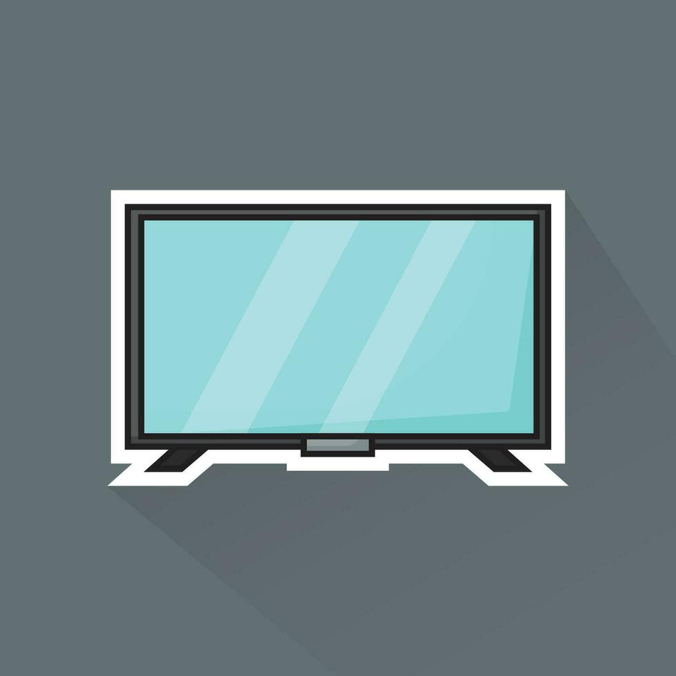 Illustration Vector of Gray Television 1 in Flat Design