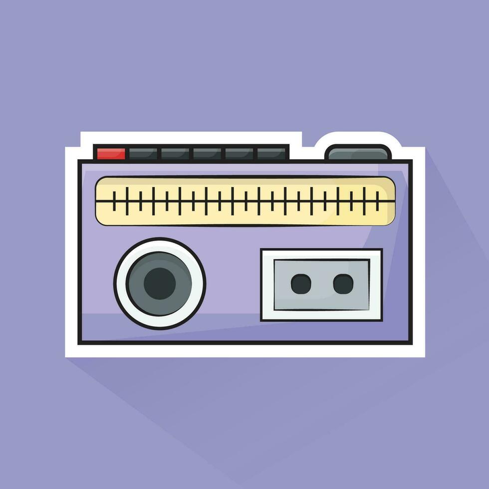 Illustration Vector of Purple Radio in Flat Design