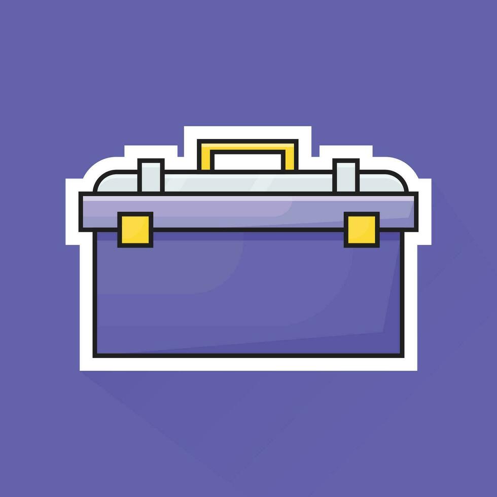 Illustration Vector of Purple Toolbox in Flat Design