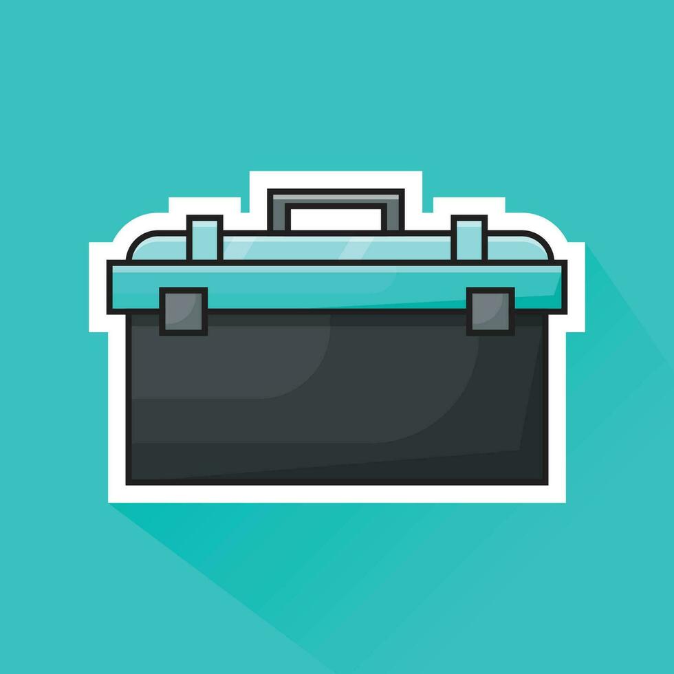 Illustration Vector of Green Toolbox in Flat Design