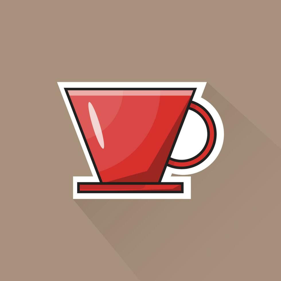 ilustración vector de v60 café en plano diseño